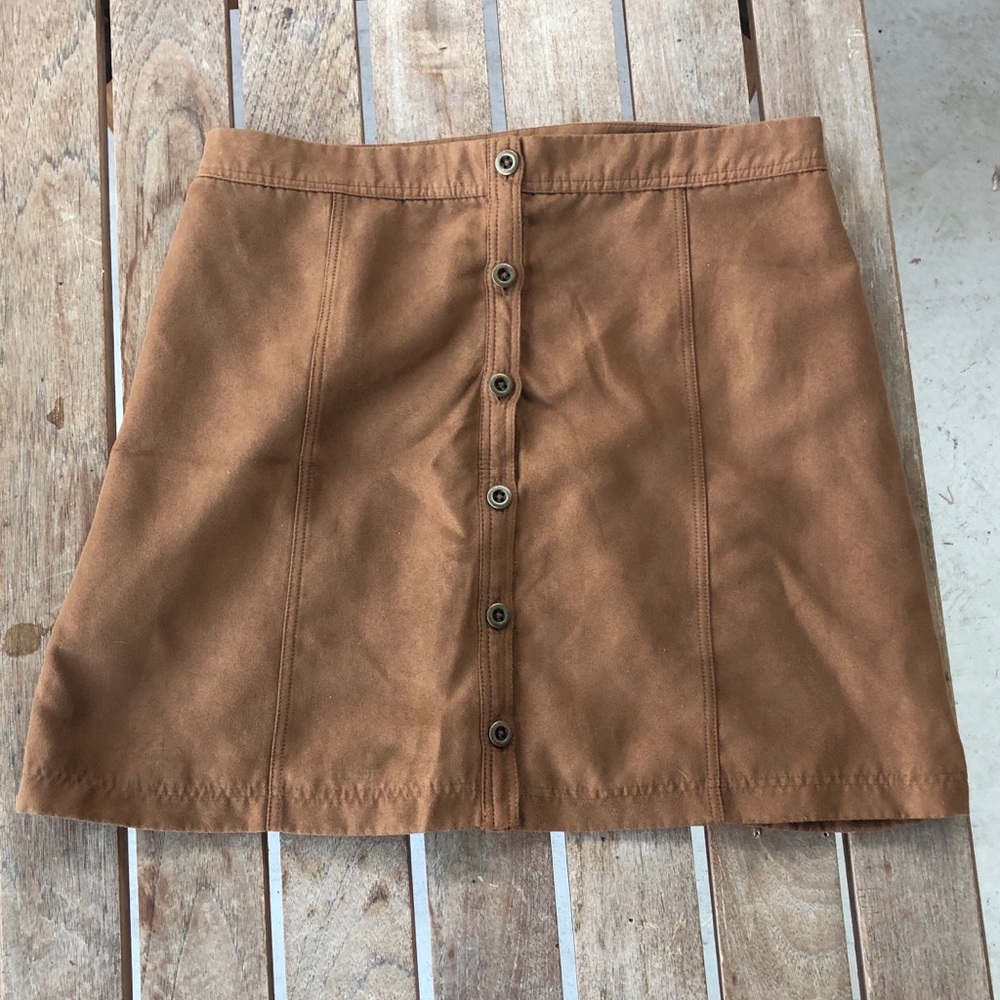 Hollister Faux Suede Brown Skirt
